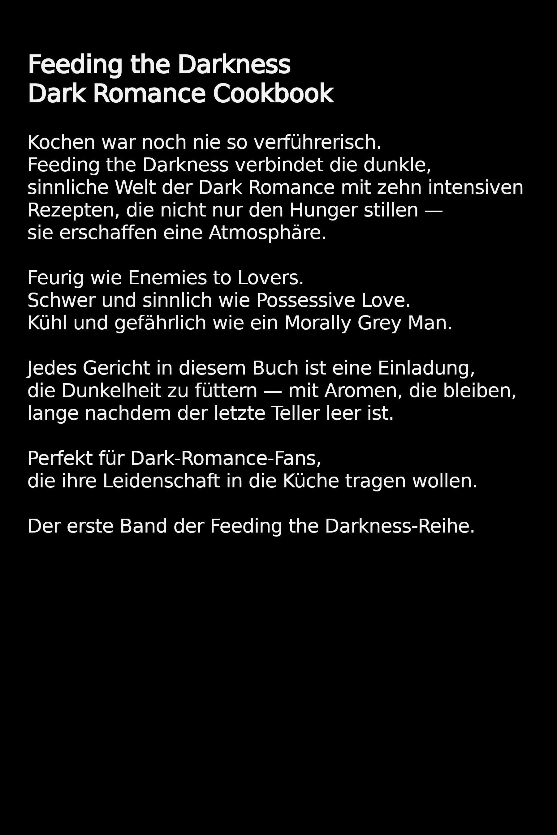 Feeding the Darkness Dark Romance Cookbook – Backcover