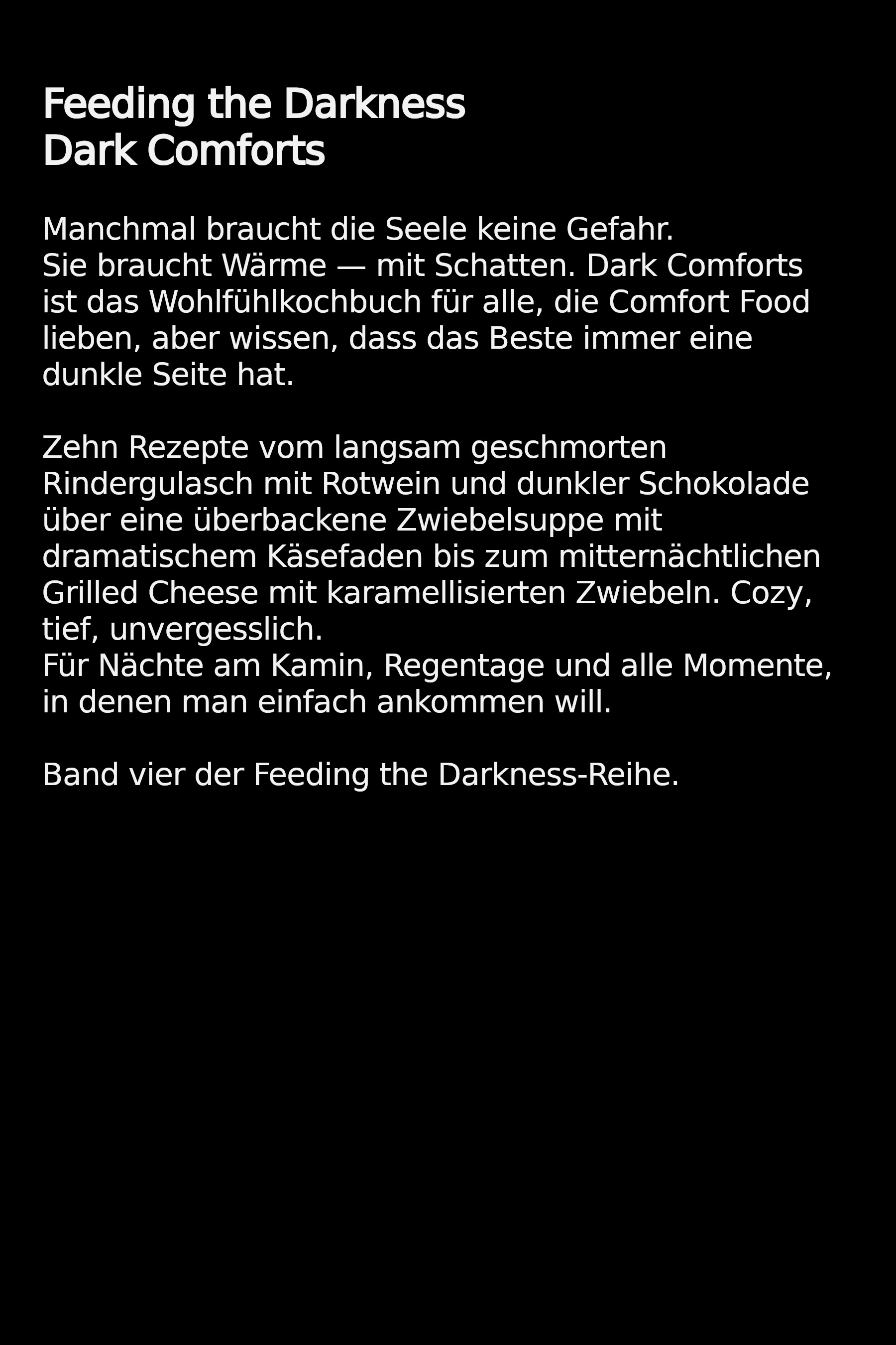Feeding the Darkness Dark Comforts – Backcover