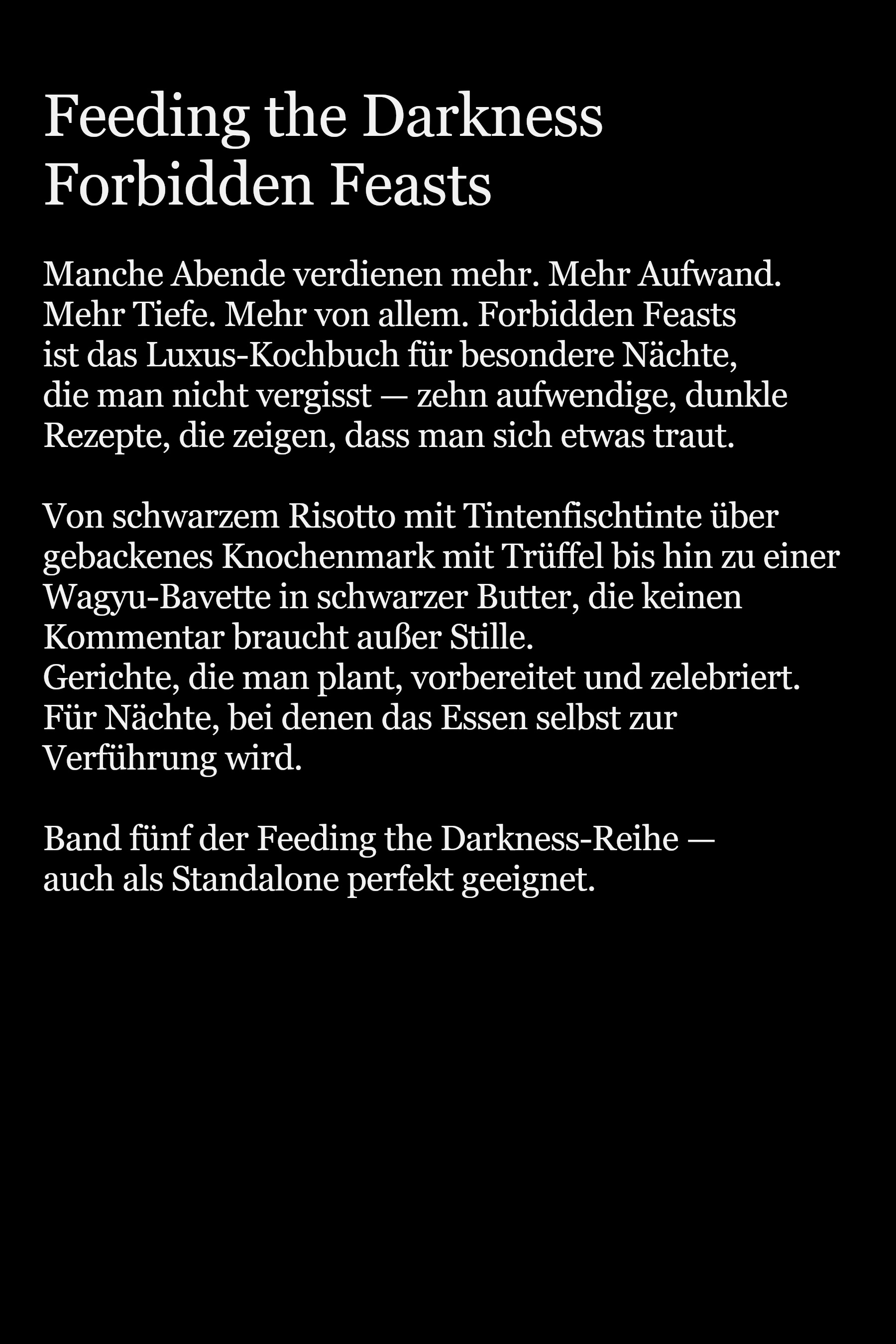 Feeding the Darkness Forbidden Feasts – Backcover