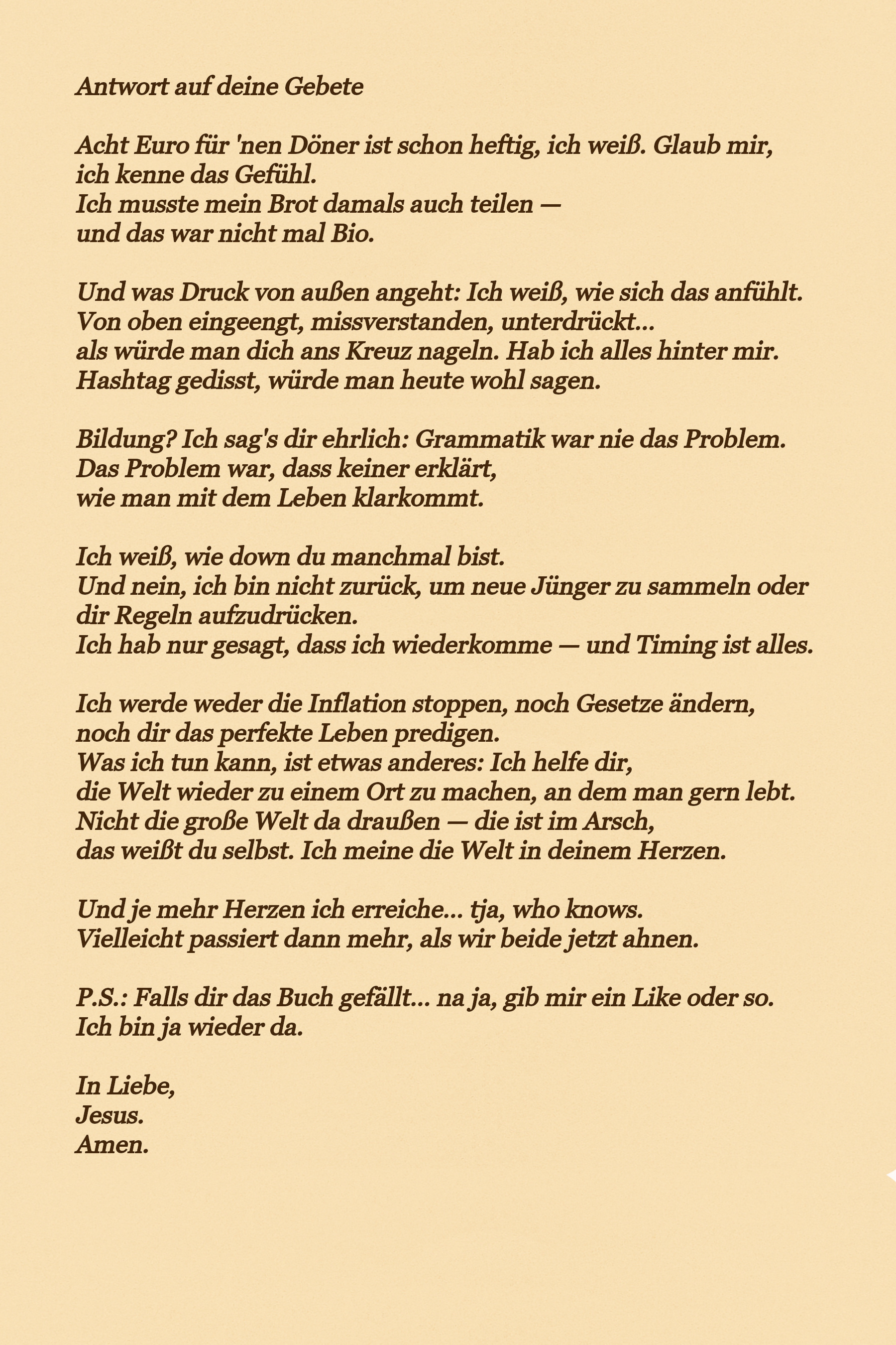 Fürchtet Euch Nicht – Backcover