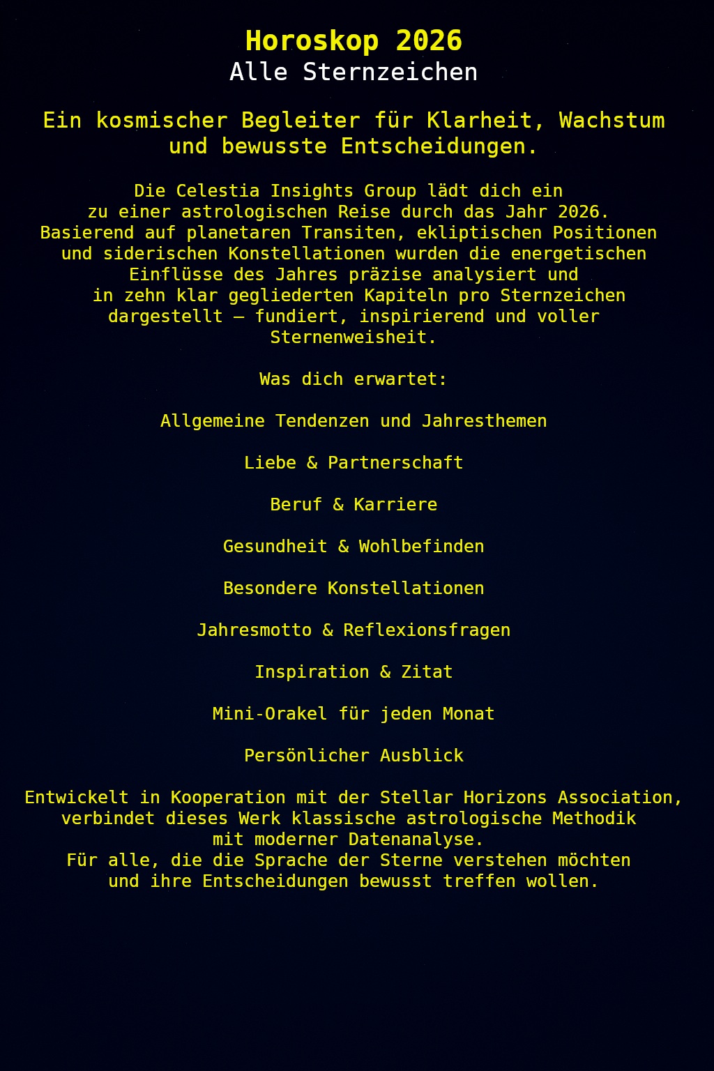 Horoskop 2026 – Backcover