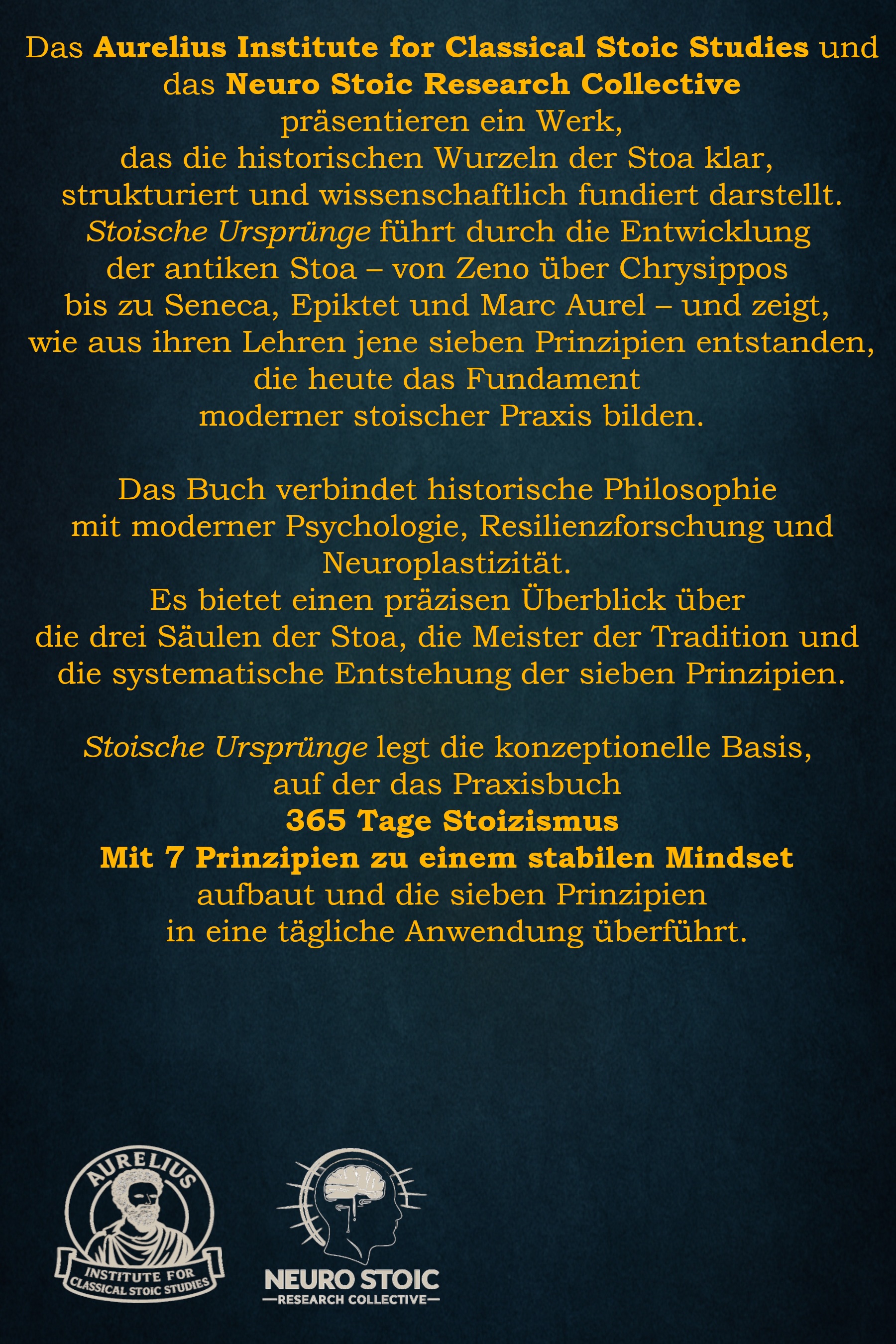 Stoische Ursprünge – Backcover